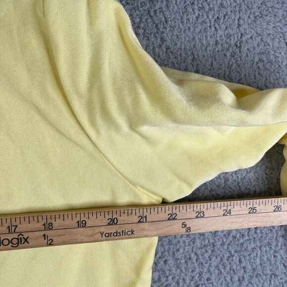 Soft Surroundings Tunic Blouse Womens Large Yellow Roll Tab Sleeve Button V-Neck - Picture 9 of 9